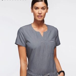 Jaanuu scrub set Heather gray (same as graphite in figs): top S, pant S/P